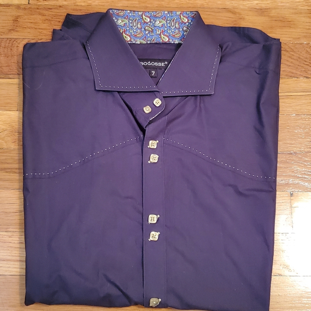 Bogosse Men's Short Sleeve Button Down Dress Shirt